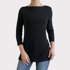💙3 for $15 George Vintage Soft Black Quarter Sleeve Crewneck Blouse